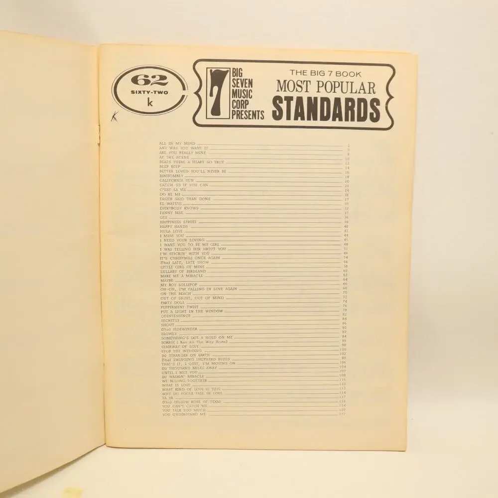 Big 7 Book Most Popular Standards Songbook 62 Sheet Music Songs Hansen Publish